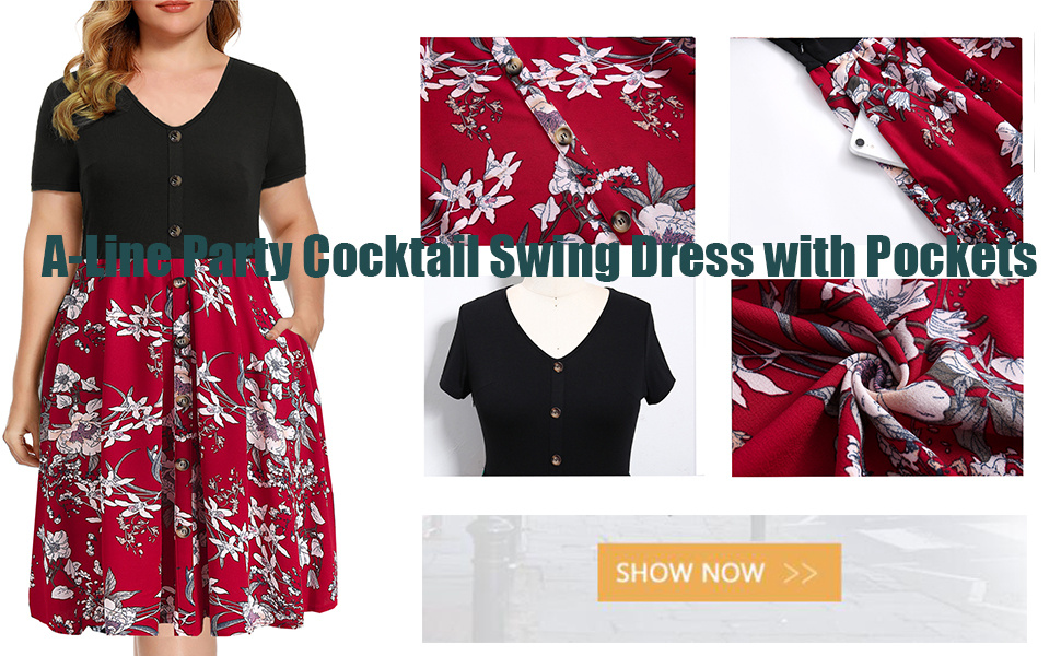 A-line swing dress with pockets