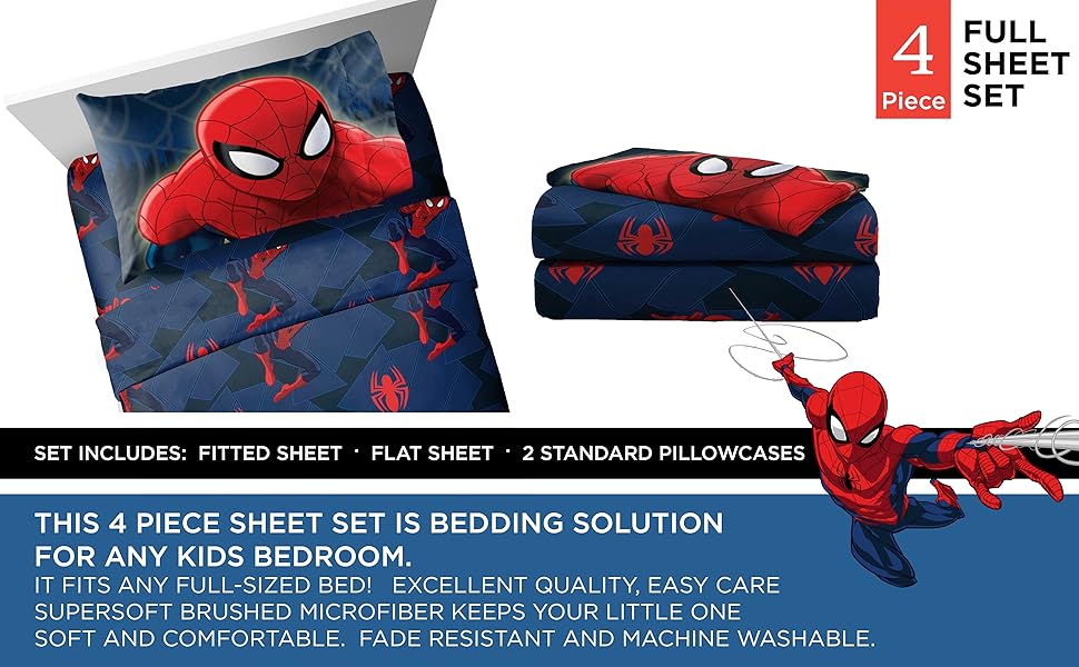 Spiderman, bed sheets pillowcase