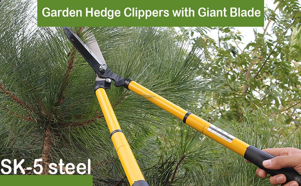 Extendable Garden Shears, Adjustable Hedge Clippers Extends 57cm to
