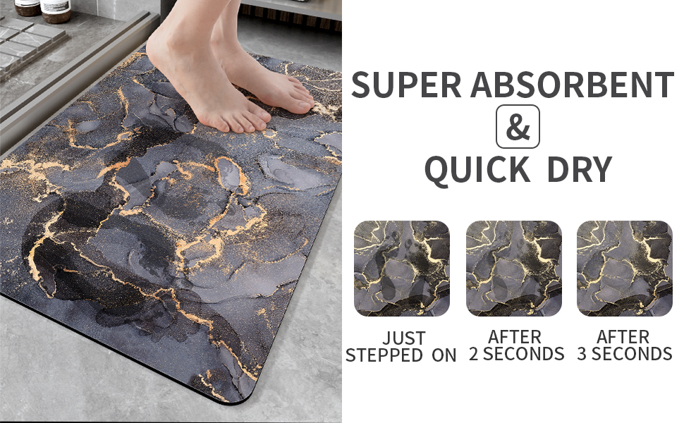 DEXI Bath Mat Rugs Bathroom Floor Mat Super Absorbent Ultra