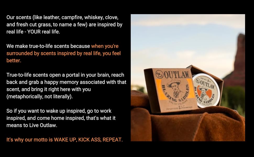 Outlaw soaps solid cologne for men and women - great gifts for dad or boyfriend