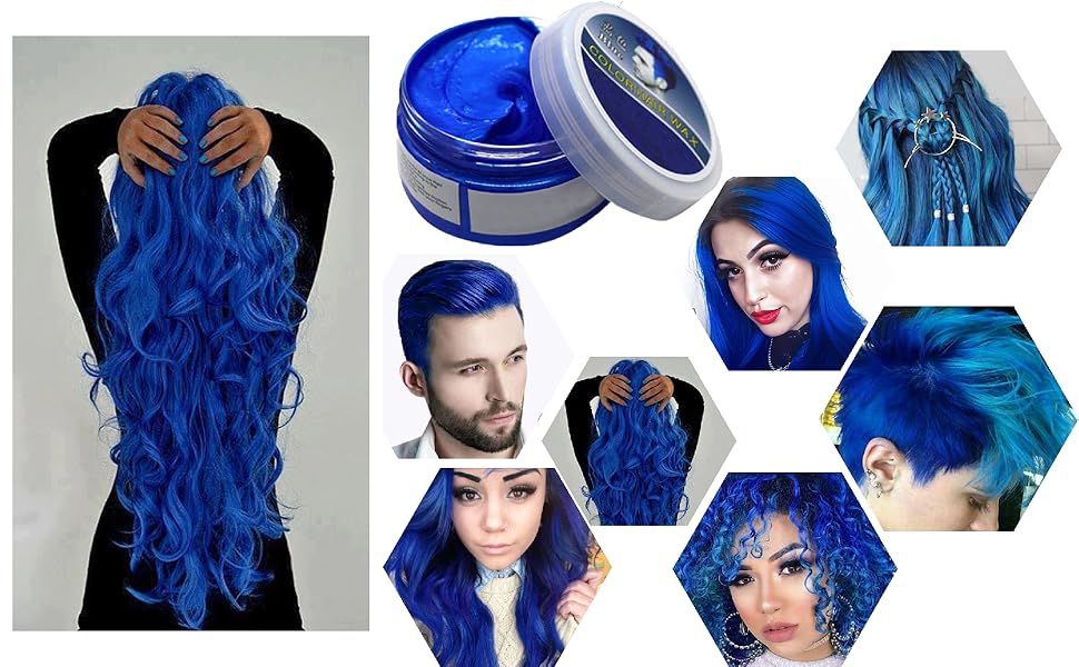 Temporary Hair Color Wax, Blue Hair Dye Semi Permanent Hair Dye, Hair Spray Temporary Hair Dye