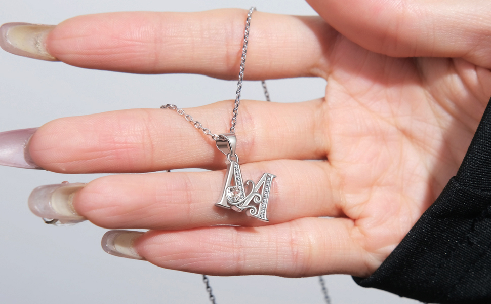 initial necklace for women