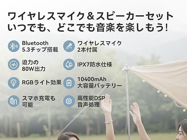 サ*い様 Hoshikou Denpa ワイヤレススピーカー　カラオケ　マイク2 サ*い様 Hoshikou Denpa ワイヤレススピーカー カラオケ マイク2