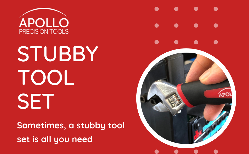 Stubby tool set, stubby wrench