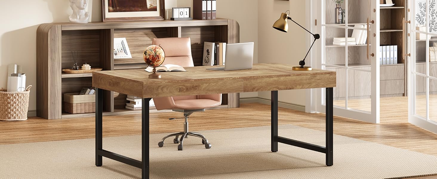 Industrial Executive Desk for Home Office