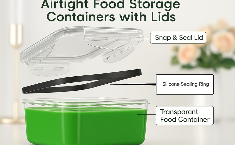Food Storage Containers with Airtight Lids