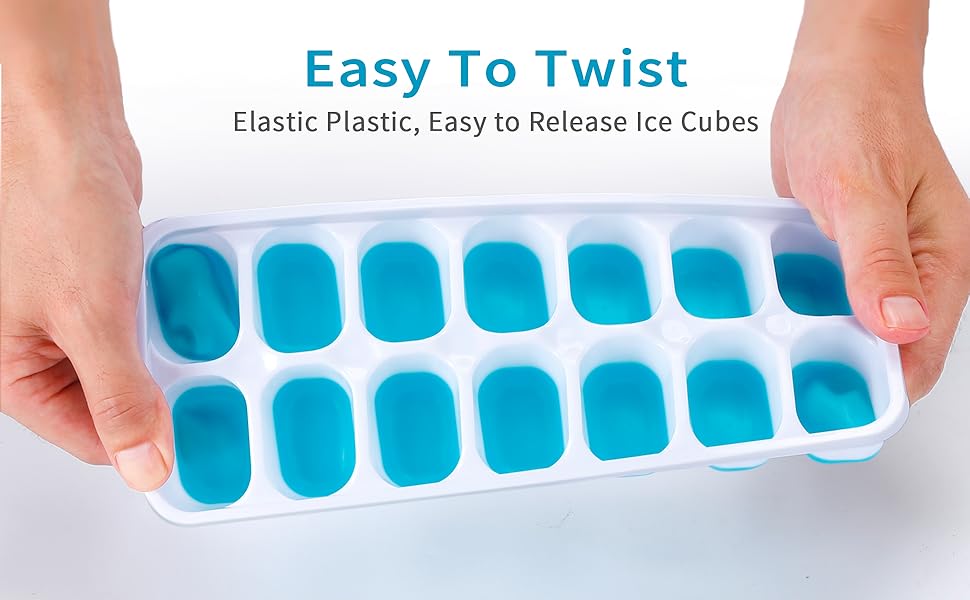 ARTLEO Ice Cube Tray with Lid and Bin, Upgrade Silicone Plastic Ice Trays Ice