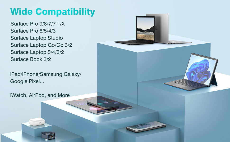 Large Compatibilité - 80W charger surface