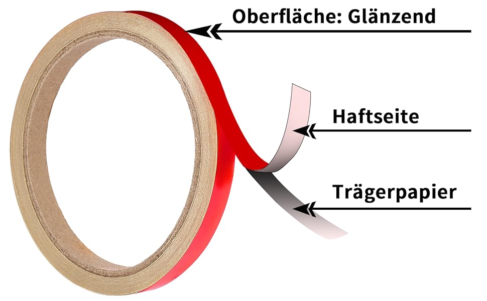 DasWas Selbstklebende Zierstreifen für Auto, Boot, Motorrad, Deko, Wetterfeste Dekorstreifen, Zierleiste 10mm x 10m