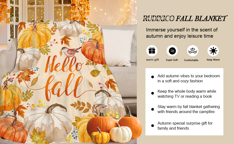Fall Throw Blanket Pumpkin Blanket Throw Soft Warm Plush