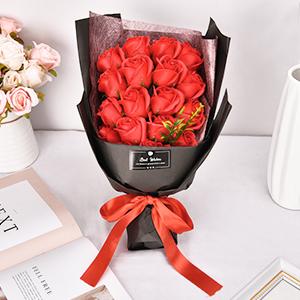 ソープフラワー花束 母の日ギフト 誕生日プレゼント 記念日贈り物 バラ ローズ造花 蔷薇石鹸花 シャボンフラワー ブーケ 枯れない花 お祝い・お見舞い・お礼