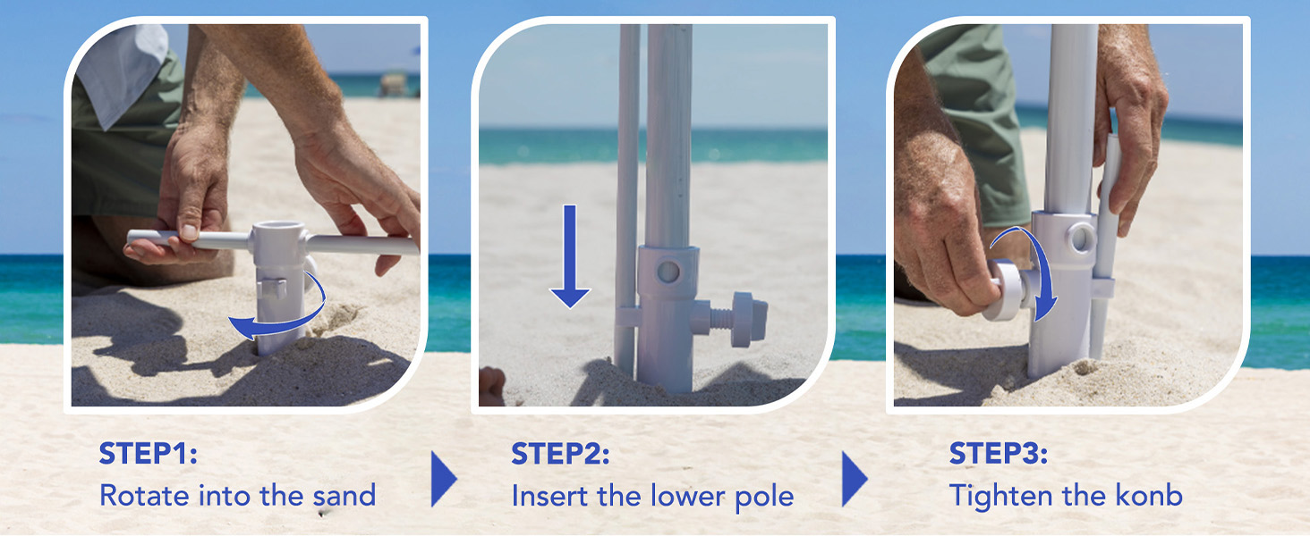 tiltable Rust resistant Collapsible beach umbrella Fade resistant Stain resistant Robust ribs UV