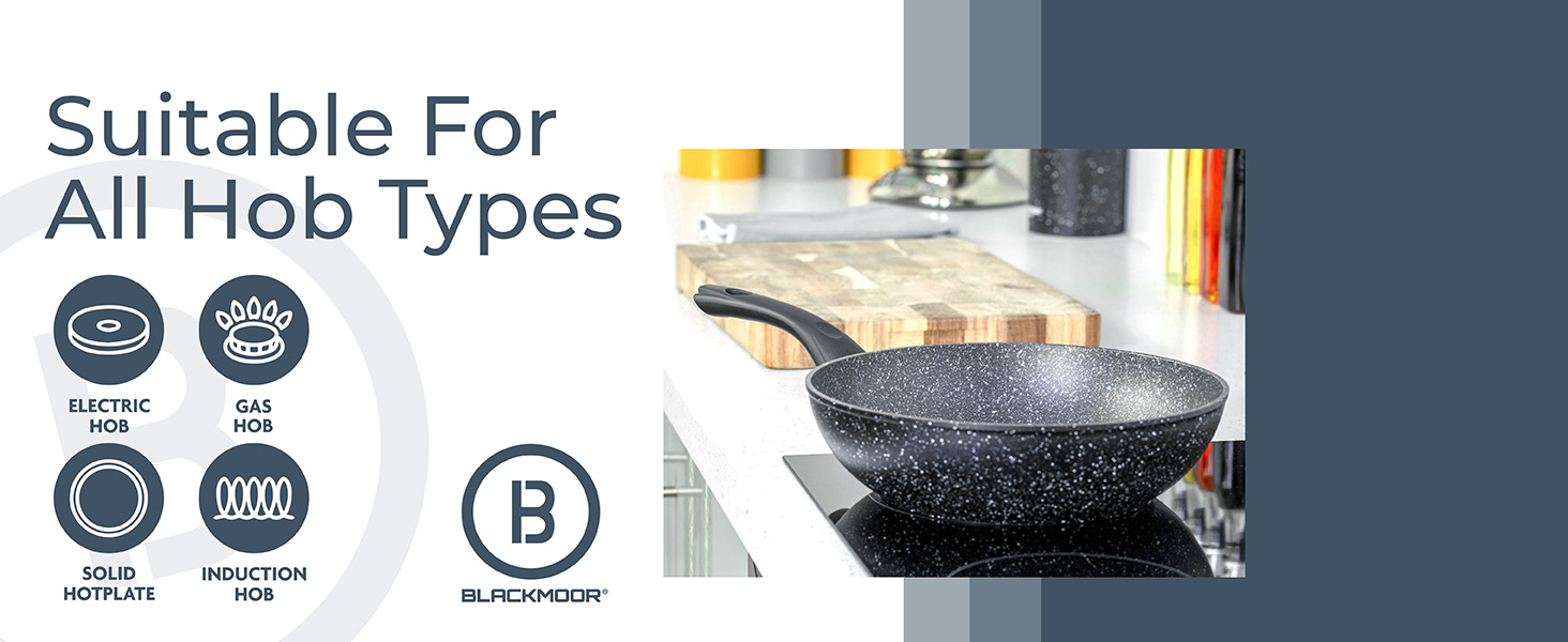 Blackmoor 66160 Classic 28cm NonStick Induction Wok/Suitable for