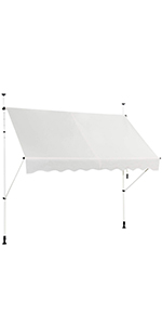COSTWAY Tenda Da Sole Per Esterno Avvolgibile, Tenda Da Sole A Bracci Estensibili Con Telaio In Alluminio E Tettuccio Resistente Al Sole E Impermeabile E Manovella (250 X 200 Cm, Blu) 19 1