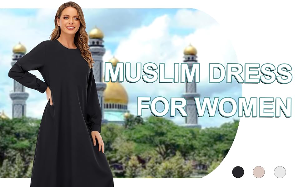 Solid Color Muslim Dress