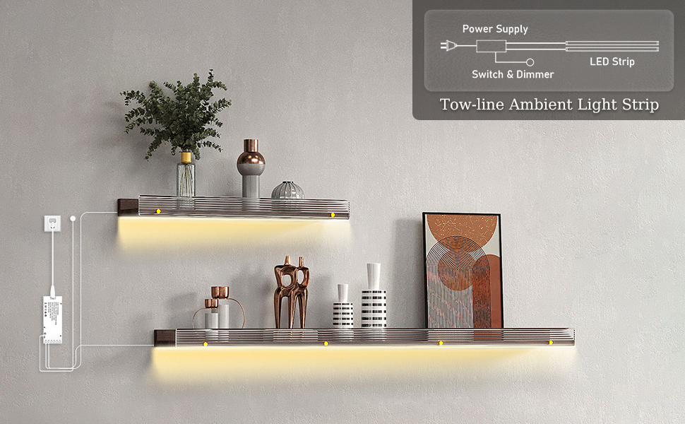 CUBITOR Under Led Light Strip kit,Diffused Power with 6 Output