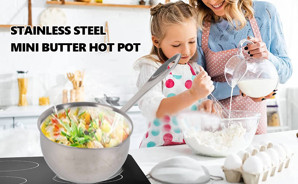 Stainless Steel Mini Butter Warmer Pot, Milk Warmer Pot