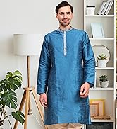 SKAVIJ Men's Kurta Pajama Set Art Silk Wedding Party Dress