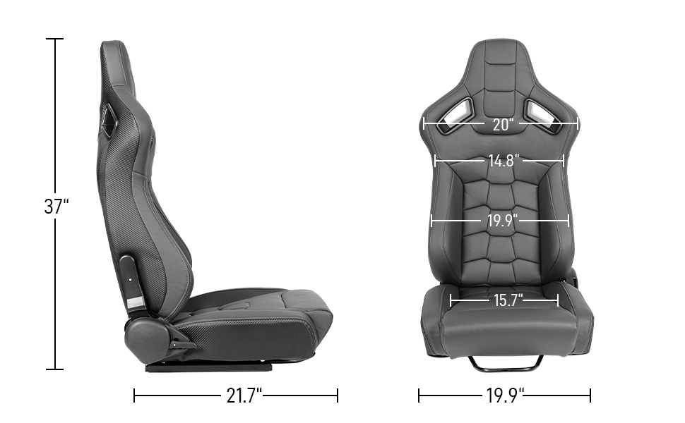 WIILAYOK 2 Pieces Racing Seats, Universal PVC Leather