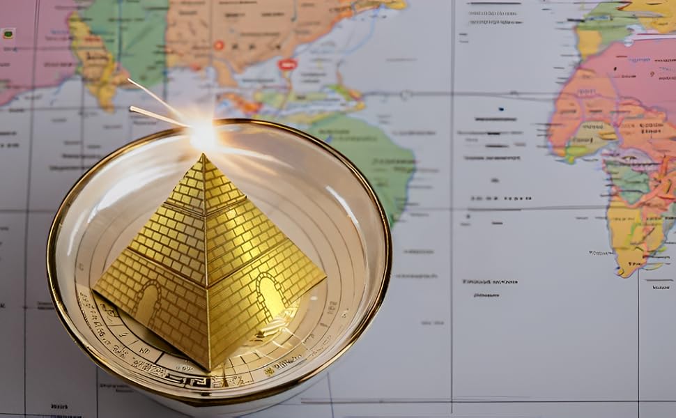 Brass Pyramid,Feng Shui Decor for Luck&Health,Christmas Desk Accessories,Anxiety Relief Items