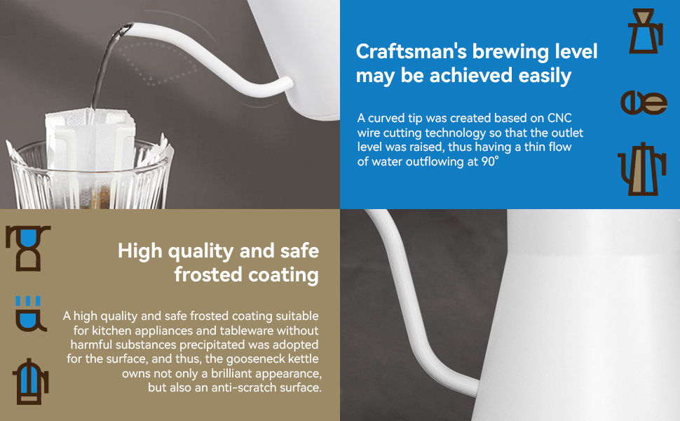 ECORELAX Gooseneck Electric Kettle, Pour Over Coffee and Tea Kettle