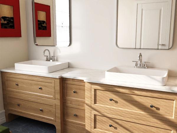 フェルナンデス　DW-1000 Bathroom Vessel Sink, DeerValley, 24”x19” Rectangular Drop