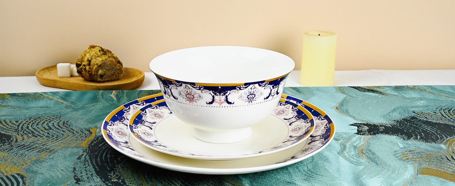 ACMLIFE Bone China Dinnerware Sets for 4, 12Piece Luxury