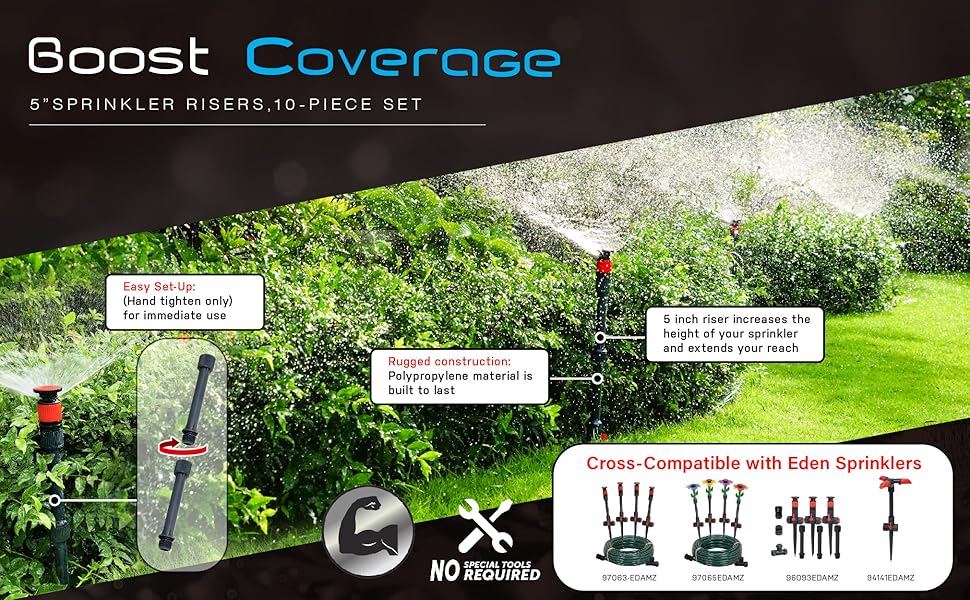 Eden 99999 Sprinkler Extensions 5 inches, 10 pc Set Patio, Lawn & Garden