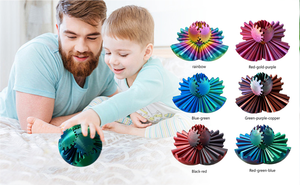 3D Printed Gear Ball Spin Ball Cube Fidget Toy