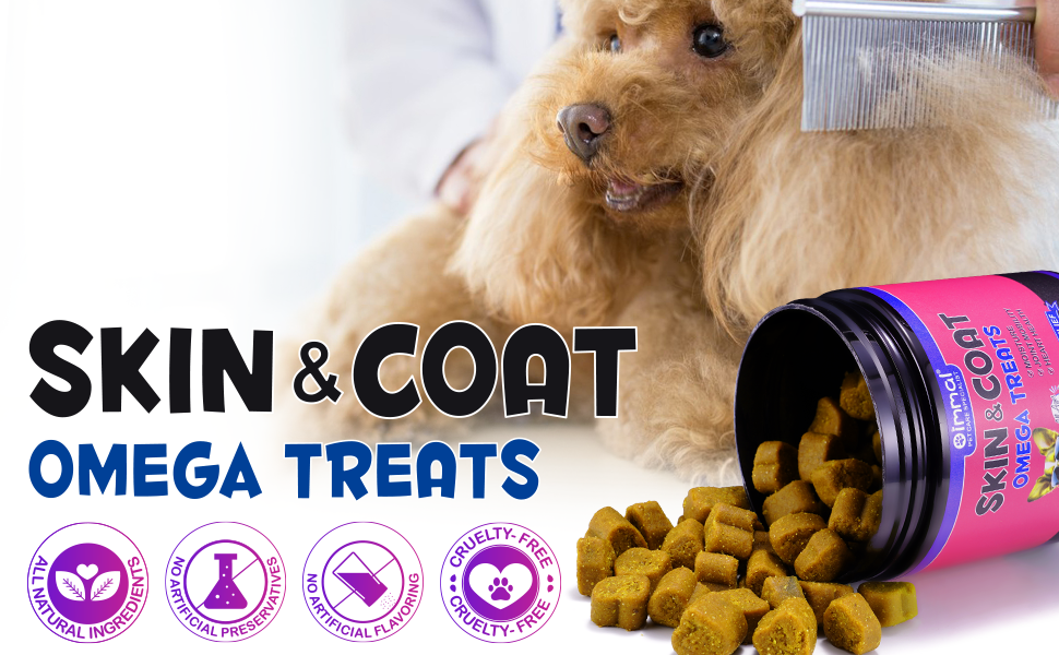 Omega Skin & Coat Soft Chew Supplements for Dogs, Skin