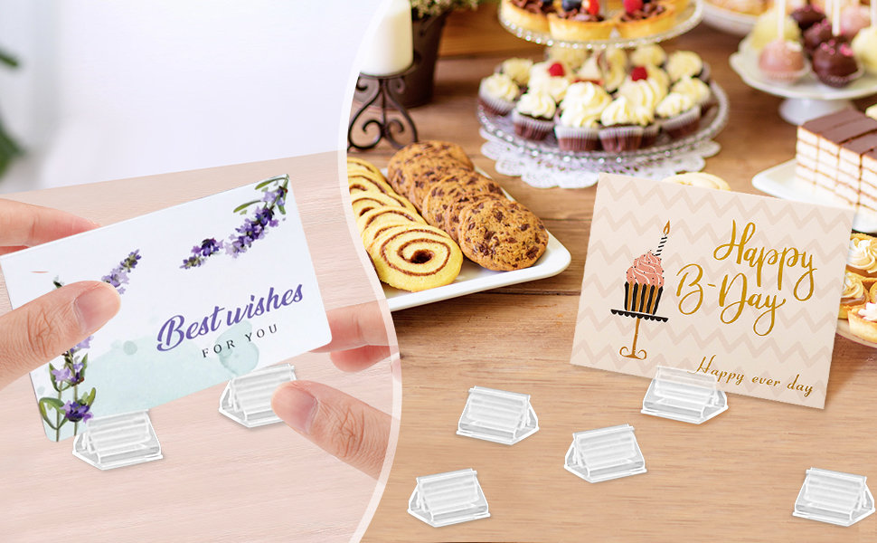 50 Pack Plastic Game Card Stands Clear Card Holders Table