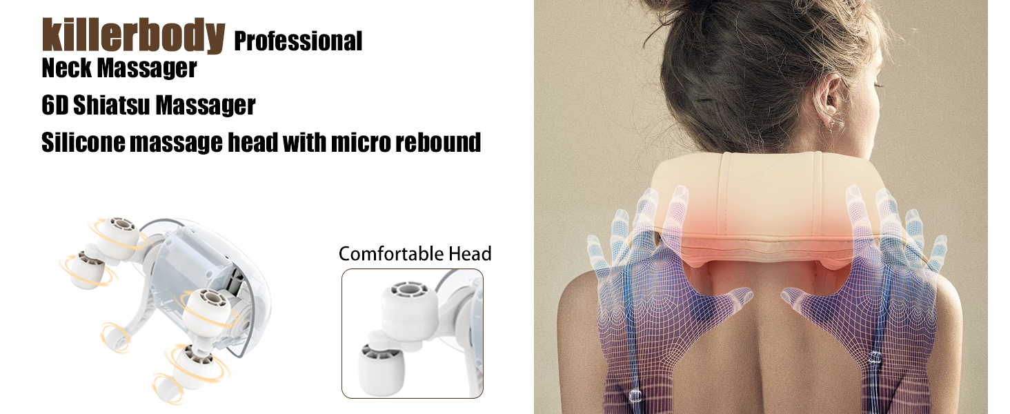 neck massager for pain relief deep tissue shiatsu neck and back massager