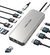 Laptop Docking Station, WAVLINK Displayport Docking Station with Dual DP, HDMI, 100W PD in, 10Gbp...