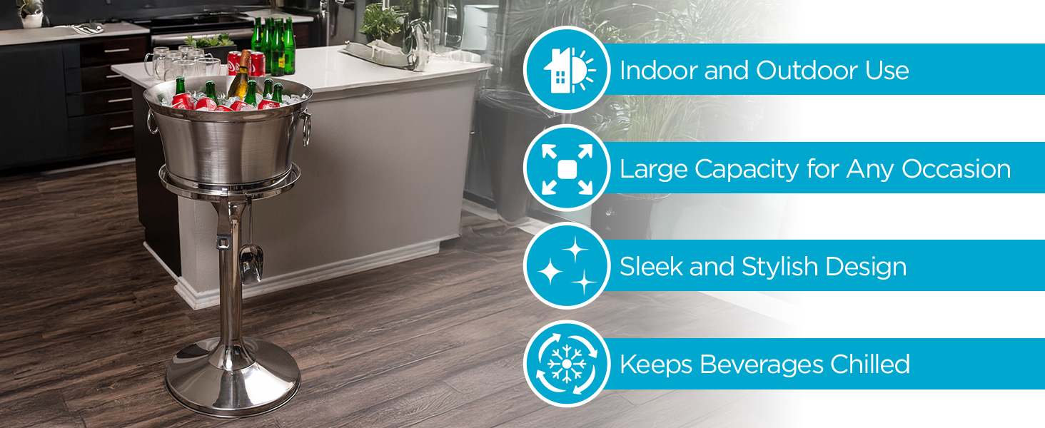 galvanized ice bucket parties versatile sturdy serving chill drink decor element fiestas resistente