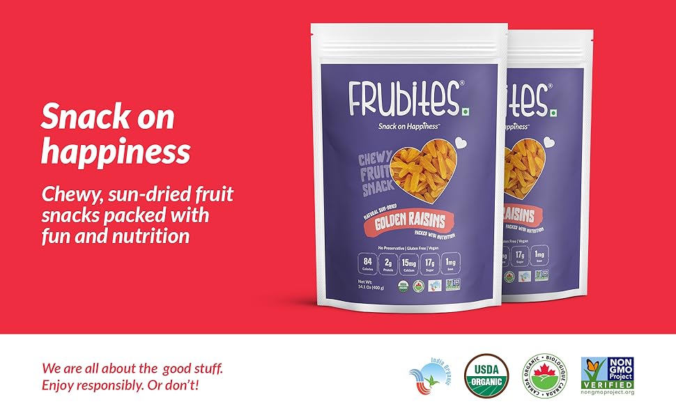 Frubites Sundried Golden Raisins, no preservatives, nonGMO, naturally