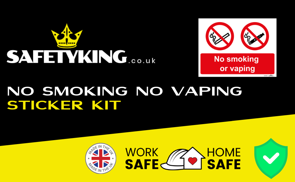 SAFETYKING® 5PCS 180cm x 135cm No Smoking No Vaping Sticker No