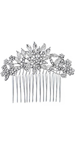 Silver Crystal hair comb