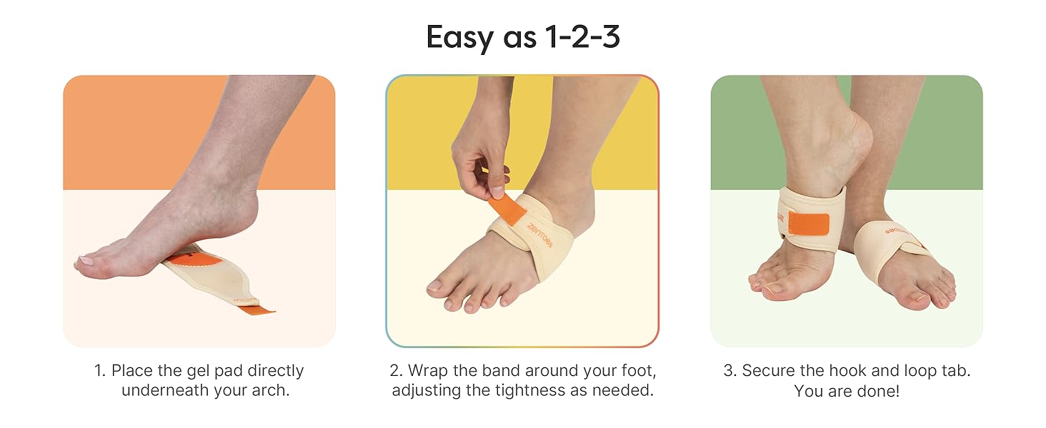adjustable bands hook and loop tab foot support health