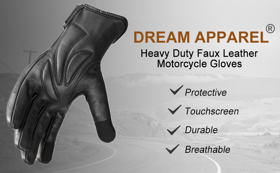 Faux Leather Motorcycle Riding Gloves