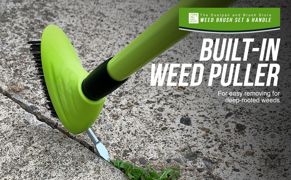 Weed Remover Tool Wire Brush Scraper Set with Metal Broom & Weed