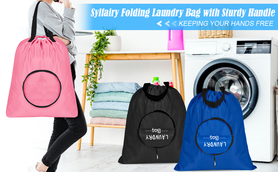 2 Pack Travel Laundry Bag Dirty Clothes Bag with Handles