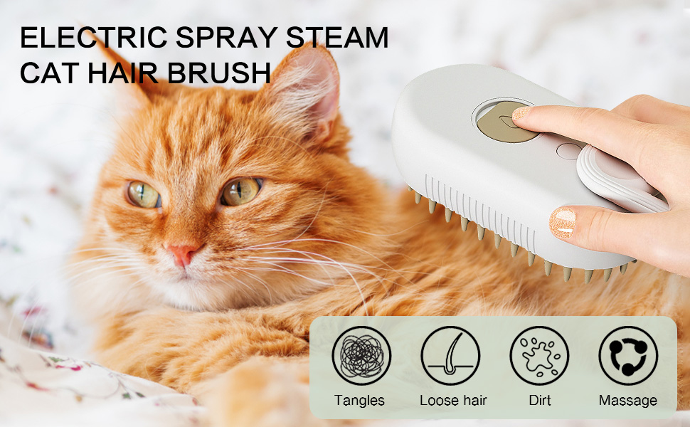 Steam Brush for Dog Cat Steam Brush 3 in 1 Water Brush for Dogs Silicone Massage Dog Comb