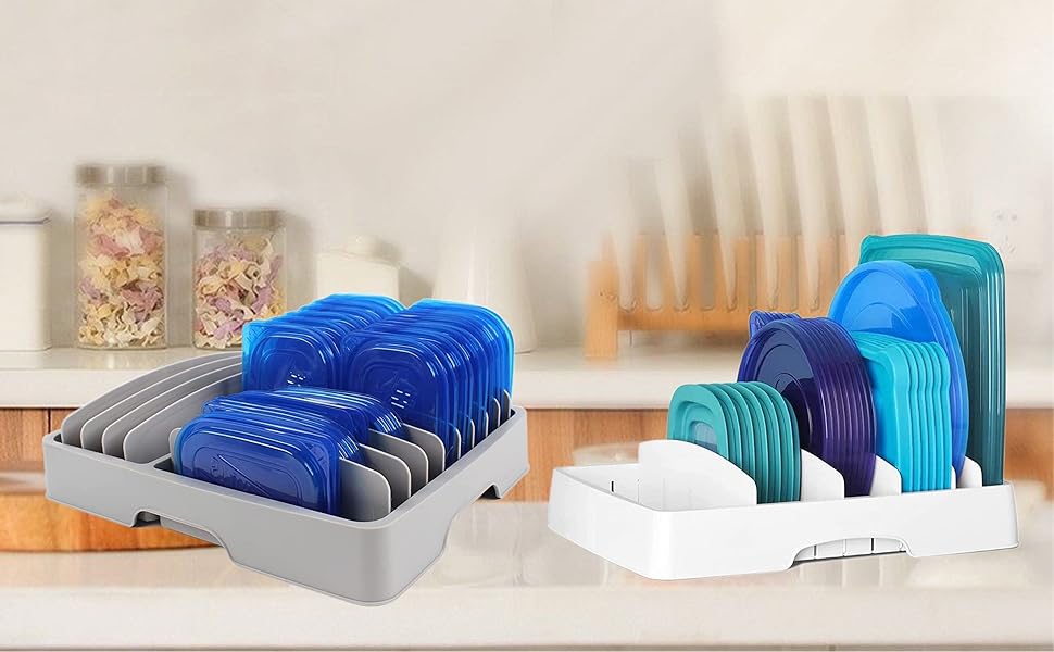 Tinaforld Lid Organizer, Medium, Expandable Food Storage