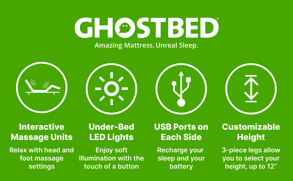 GhostBed Adjustable Bed Frame & Power Base with Wireless