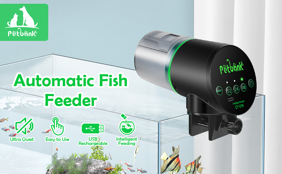 Petbank Automatic Fish Feeder for Aquarium Auto Fish Food Dispenser