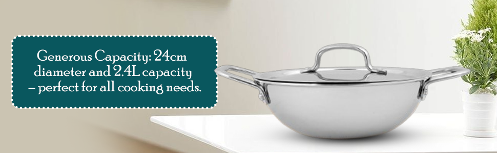 Gas & Induction Base Compitable Kadai Set with lid SPN-REESC