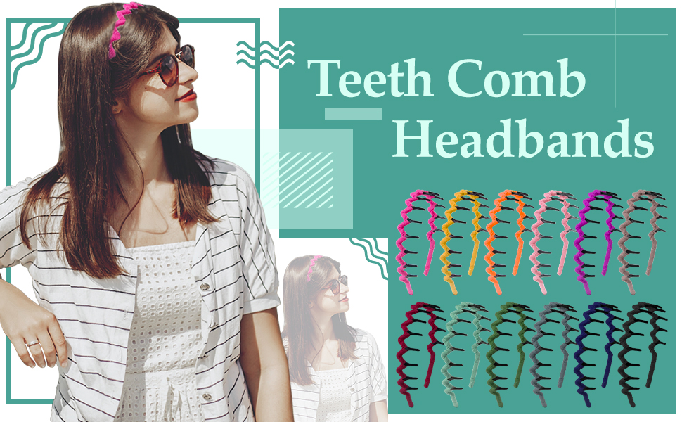 Teeth comb headbands for girls and women