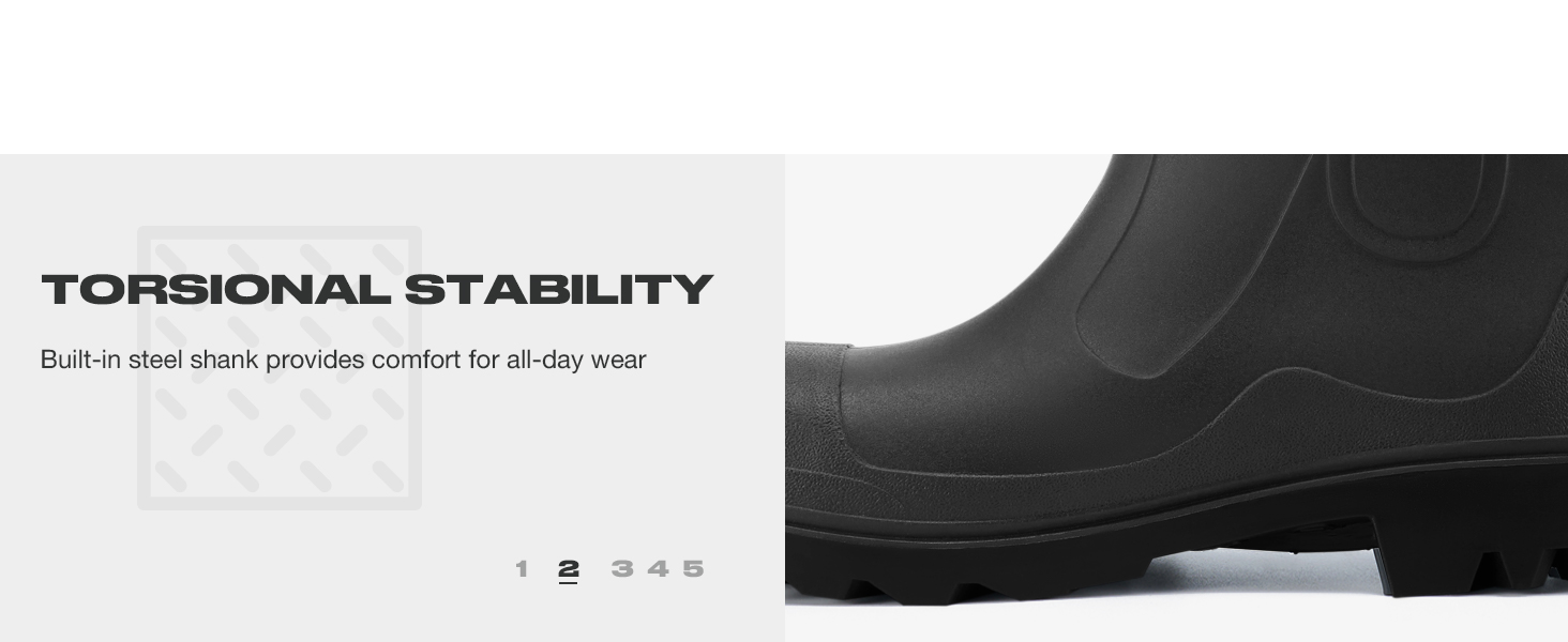 HISEA Men's Rain Boots, Waterproof Rubber Boots with Steel