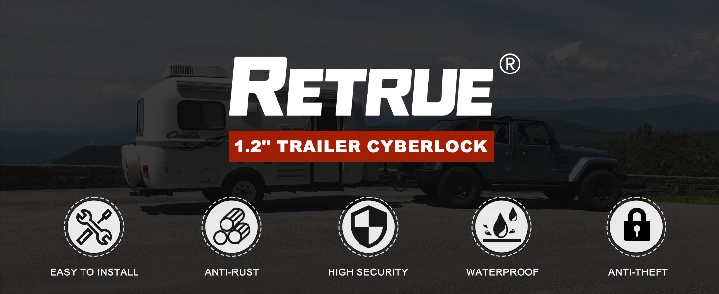 RETRUE Trailer Tongue Coupler Lock, Upgrade Trailer